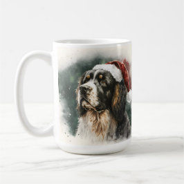 SCHÖNE WASSERFARBEN CHRISTMAS SPANIEL HUND KAFFEETASSE