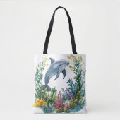 Schöne Wasserfarben-Delfin-Tasche Tasche (Vorderseite)