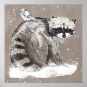 Schöne Wasserfarben Landtiere Kunst für Kinder Poster (Vorne)