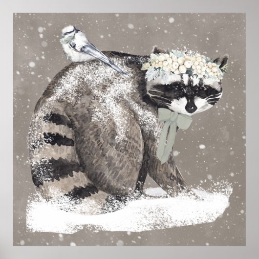 Schöne Wasserfarben Landtiere Kunst für Kinder Poster (Vorne)