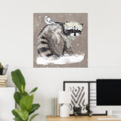 Schöne Wasserfarben Landtiere Kunst für Kinder Poster (Heimbüro)