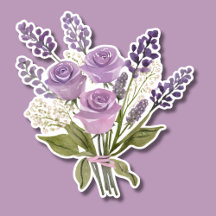 Schöne Wasserfarben Lavender Rose Bouquet Wasserdi