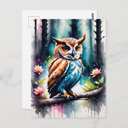 Schöne Wasserfarben-Splash-Style-Schüssel Postkarte (Vorne/Hinten)