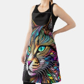 Schöne Wasserfarben verklebte Glaskatze Schürze (InSitu)