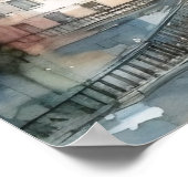 Schöne Wasserfarben von Paris Reise Poster (Ecke)
