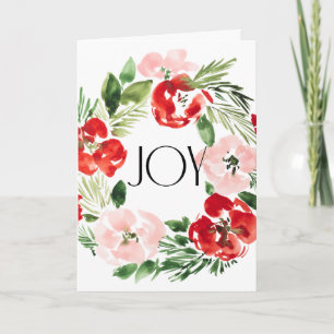 Schöne Wasserfarben-Weihnachtskränze Freude Karte