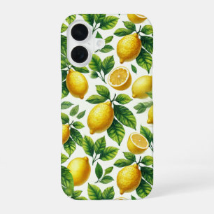 Schöne Wasserfarben-Zitronen-Zitrus-Muster iPhone 16 Hülle