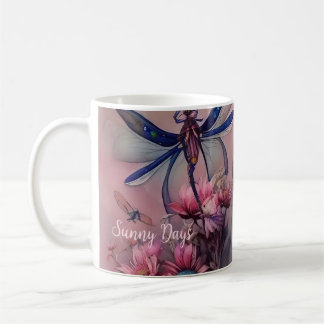Schöne Wasserfarbendrachenfliege, Tasse des Kaffee
