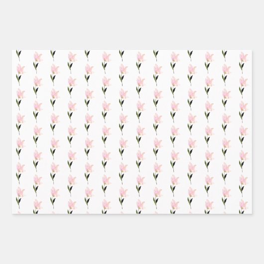 Schöne Wasserfarbenflora Geschenkpapier Set (Vorderseite 2)