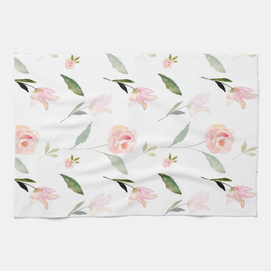 Schöne Wasserfarbenflora Geschirrtuch (Horizontal)