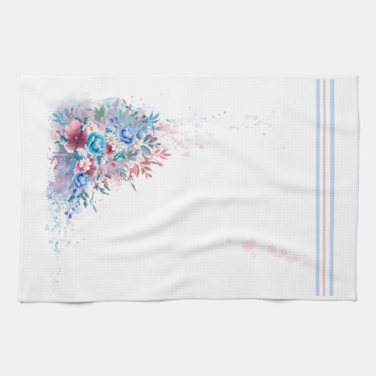 Schöne Wasserfarbenflora Geschirrtuch (Horizontal)