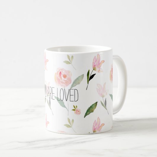 Schöne Wasserfarbenflora Kaffeetasse (VorderseiteRechts)