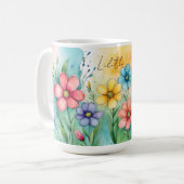 Schöne Wasserfarbenflora Kaffeetasse (Vorderseite Links)