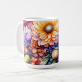 Schöne Wasserfarbenflora Kaffeetasse (Vorderseite Links)