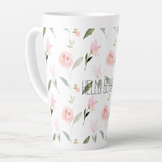 Schöne Wasserfarbenflora Milchtasse (Linke Ecke)