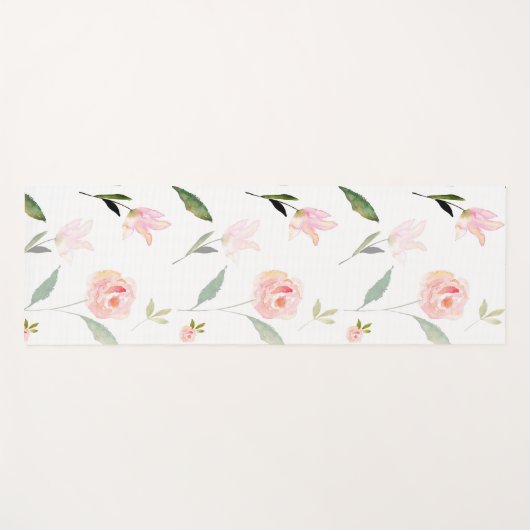 Schöne Wasserfarbenflora Yogamatte (Vorderseite (Horizontal))