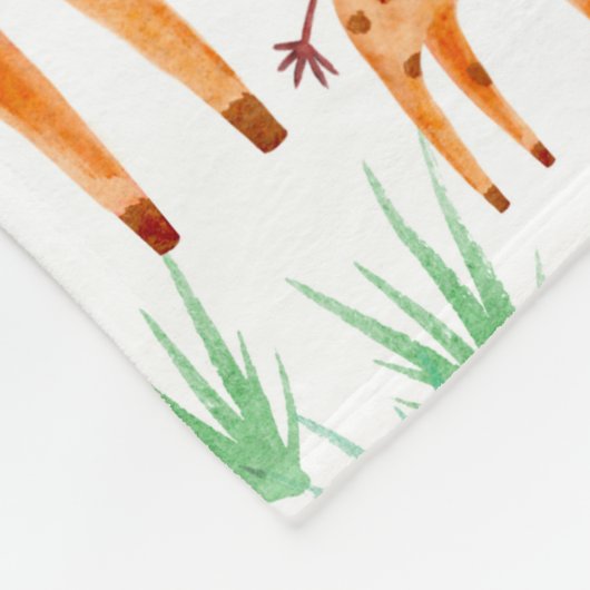 Schöne WasserfarbenGiraffe Tier Personalisiert Fleecedecke (Ecke)
