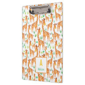 Schöne WasserfarbenGiraffe Tier Personalisiert Klemmbrett (Links)