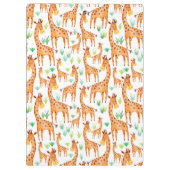 Schöne WasserfarbenGiraffe Tier Personalisiert Klemmbrett (Rückseite)