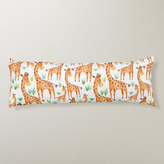 Schöne WasserfarbenGiraffe Tier Personalisiert Seitenschläferkissen (Rückseite)