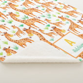 Schöne WasserfarbenGiraffe Tier Personalisiert Sherpadecke (3/4)