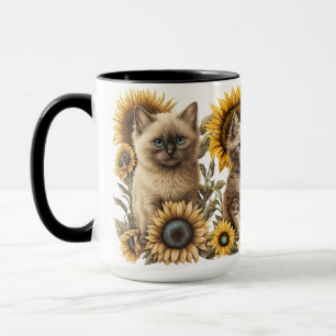 SCHÖNE WASSERFARBENKÜCHE MIT SONNENBLUMEN TASSE