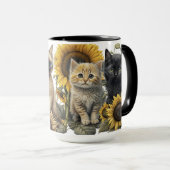 SCHÖNE WASSERFARBENKÜCHE MIT SONNENBLUMEN TASSE (VorderseiteRechts)