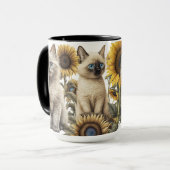 SCHÖNE WASSERFARBENKÜCHE MIT SONNENBLUMEN TASSE (Vorderseite Links)