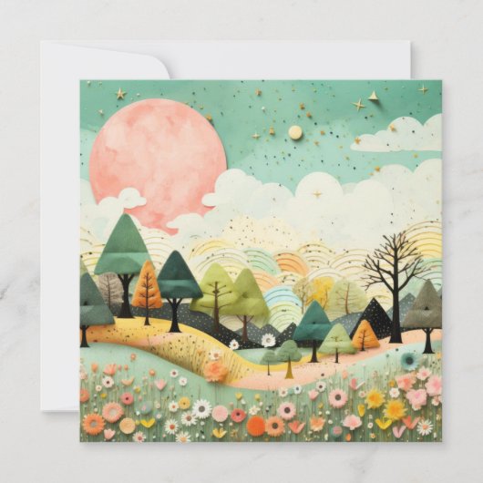 Schöne Wasserfarbenlandschaft Danke (Vorderseite)