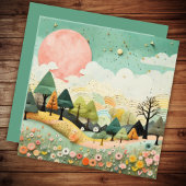 Schöne Wasserfarbenlandschaft Danke