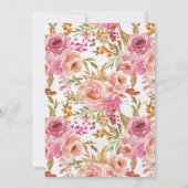 Schöne Wasserfarbenlephäre und Blume Urlaub Einladung (Rückseite)