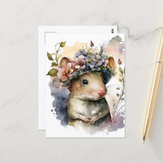 Schöne WasserfarbenMaus Postkarte