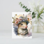 Schöne WasserfarbenMaus Postkarte (Stehend Vorderseite)