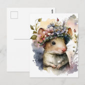 Schöne WasserfarbenMaus Postkarte (Vorne/Hinten)