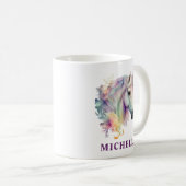 Schöne Wasserfarbenwelt Einhorn und Blume Kaffeetasse (VorderseiteRechts)