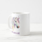 Schöne Wasserfarbenwelt Einhorn und Blume Kaffeetasse (Vorderseite Links)