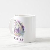 Schöne Wasserfarbenwelt Einhorn und Blume Kaffeetasse (Vorderseite Links)