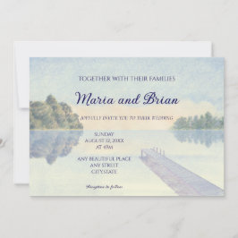 Schöne Wasserfarbenwelt Hochzeit des Sees Einladung