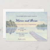 Schöne Wasserfarbenwelt Hochzeit des Sees Einladung (Vorne/Hinten)