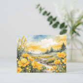 Schöne Wasserfarbenwelt Landschaft Postkarte (Stehend Vorderseite)