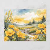 Schöne Wasserfarbenwelt Landschaft Postkarte (Vorderseite)