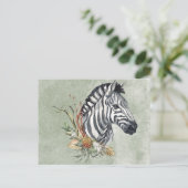Schöne Wasserfarbenzebra Postkarte (Stehend Vorderseite)