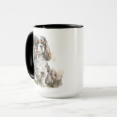 SCHÖNE WASSERFARBKABALIER KING CHARLES SPANIEL TASSE (Vorderseite Links)