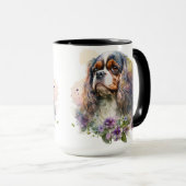 SCHÖNE WASSERFARBKABALIER KING CHARLES SPANIEL TASSE (VorderseiteRechts)