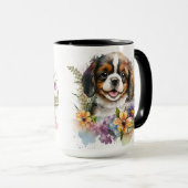SCHÖNE WASSERFARBKABALIER KING CHARLES SPANIEL TASSE (VorderseiteRechts)