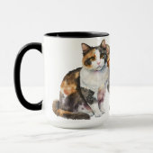 SCHÖNE WASSERFARBKATZE TASSE (Links)