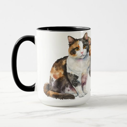 SCHÖNE WASSERFARBKATZE TASSE (Links)