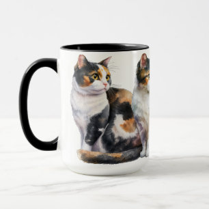 SCHÖNE WASSERFARBKATZE TASSE