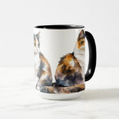 SCHÖNE WASSERFARBKATZE TASSE (VorderseiteRechts)