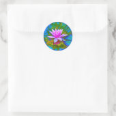 Schöne Wasserlilie Lotus Blossom Yoga Runder Aufkleber (Tasche)